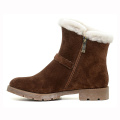 new model half flat design for women cow suede snow boot